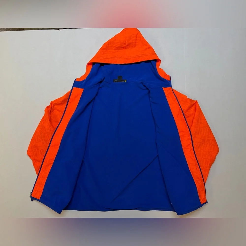 Under Armour Orange Hooded Kids Jacket with Blue Trim